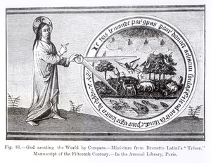 God Creating the World by Compass, fra en manuskriptbelysning av 